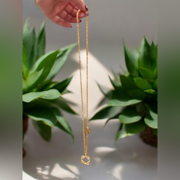 Coach CZ Quadrafoil Gold Tone Necklace NWOT - Picture 3 of 8